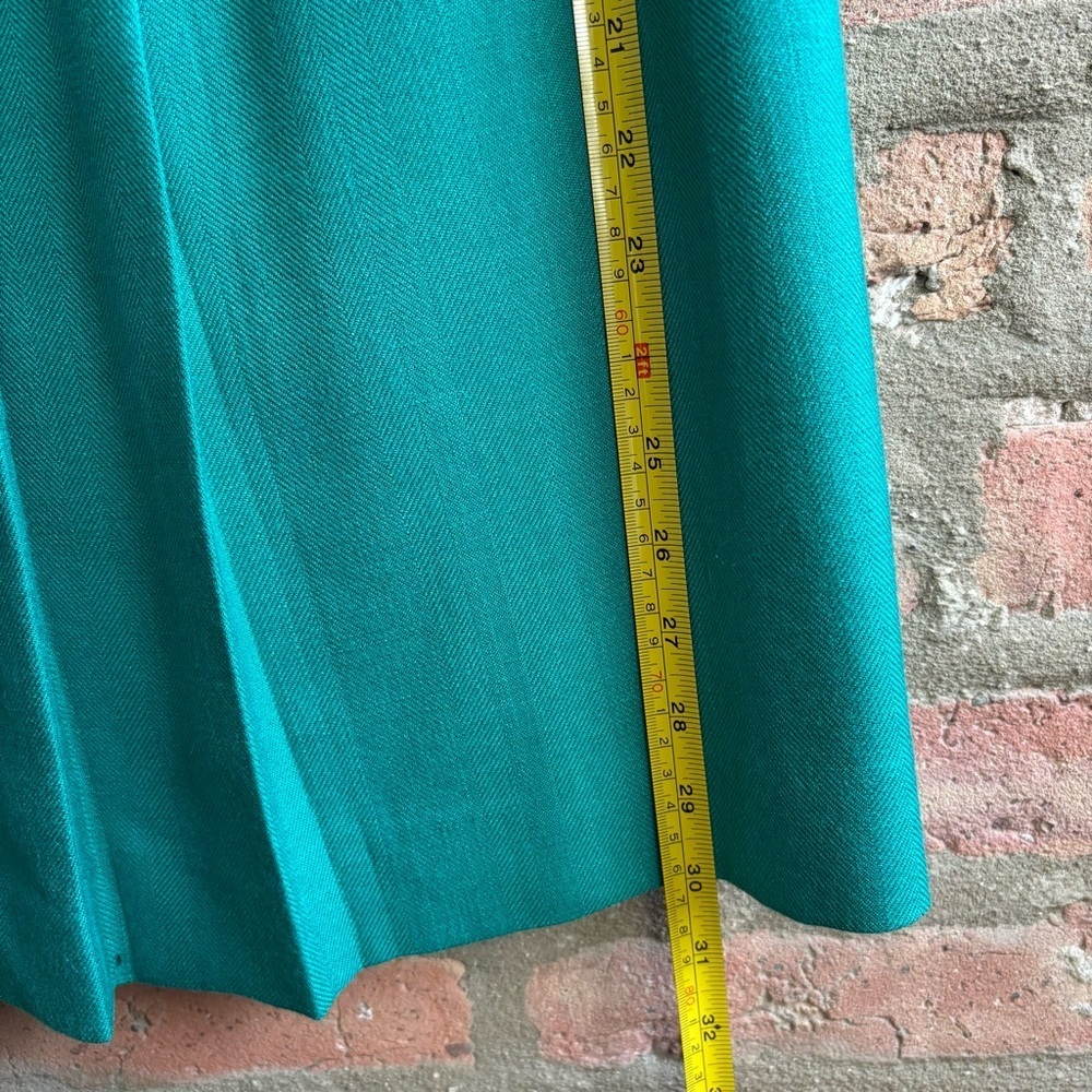 Vintage Teal Pleated Skirt fit women medium - Picture 5 of 8